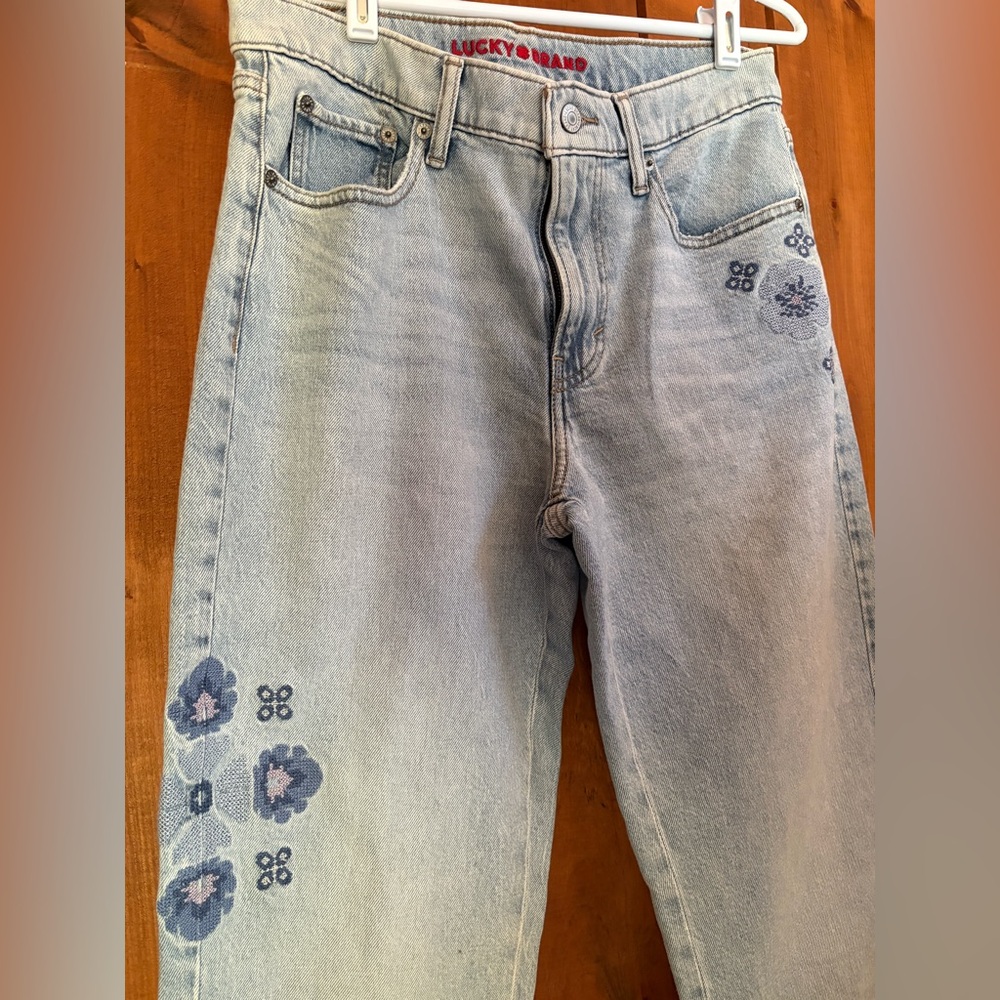 Lucky Brand Women's “boy mid rise” relaxed straight jeans